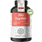 NATURE LOVE® Bio Ingwer Kapseln - 650mg Ingwerwurzel pro Tagesdosis - 9 Monate...