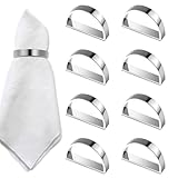 Rierousy 8 Stück Serviettenringe Silber, Metall Serviettenschnallen,...