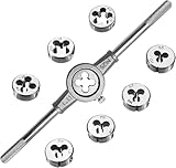 KEWAYO 8-teiliges Metrische Matrizen Set,Tragender Stahl Hand-Schraube...