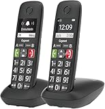 Gigaset E290 Duo - 2 Schnurlose Senioren-Telefone ohne Anrufbeantworter, große...