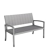 Amopatio Gartenbank Wetterfest, Polyrattan Sitzbank UV-beständig, Gartenmöbel...