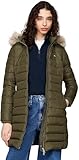 Tommy Jeans Damen Daunenmantel Essential Hooded Down Coat mit Kunstpelz, Grün...