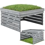 tectake® Mähroboter Garage, Holz Unterstand für Rasenmähroboter, mit...