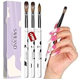 Saviland 3 Stück Acryl Pinsel für Nägel: Nagel Pinsel Nailart Pinsel für...