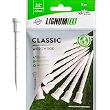 Dynatour Lignum Golf Tees Weiß 82mm - 12 Stück - Microwood mit...