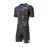 Herren Fahrrad-Skinsuit Gel gepolstert Einteiler Trisuit Bike Top kurzes...