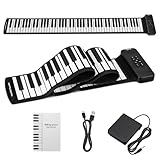 POGOLAB Roll-Up Piano mit 88 Tasten, tragbares Klapptastatur mit 14 Demos/128...