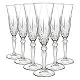 RCR 6X 160ml Melodia Champagnerflöten aus Glas - Wiederverwendbar Hochzeit...