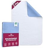 Pataya Inkontinenzunterlage waschbar - 2er -75x90 - wasserdichte Matratzenschutz...