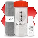 Freiblick Brillenbad (Rot) im Set mit 50ml Spezialreiniger und Mikrofasertuch |...