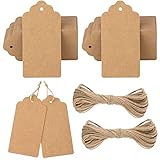G2PLUS 300g/m² Kraftpapier Etiketten Tags 5CM *10CM Geschenkanhänger Anhänger...