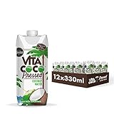 Vita Coco - gepresstes Kokoswasser 12x330ml, natürlich hydrierend mit...