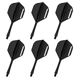 WayArrival Integrierte Dart-Flights und Schäfte – 6 Stück PP-Material 2BA...