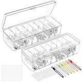 WuGU 2 Stück Kabel Aufbewahrungsbox, Transparent Kabel Organizer Box mit 8...