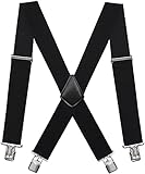 Chalier 50 mm Herren-Hosenträger, X-Rücken, elastisch, verstellbar, mit Clips...