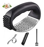 Emwel Ingwer-Knoblauchpresse Wippe – Kostenlos mit Orangenschäler Edelstahl...