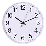 OFFICER PRODUCTS Wanduhr Kunststoff / 34 cm Weiß/Arabische Ziffern...