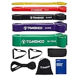 TOMSHOO Resistance Bands Set, 5 Widerstandsbänder mit 2 Griff, 1 Türanker und...