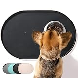 Conlun Napfunterlage Hund,1,2cm Hohe Ränder Futtermatte Katzen zur Vermeidung...