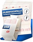 PIC Silberfischfalle 20x - 100% Giftfrei - Mittel gegen Silberfische mit Starkem...