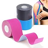 Grunda Kinesiotapes - 3 Kinesiologie Tape Rollen (5cm x 5m) Kinesiotape - Profi...
