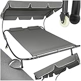 tectake Sonnenliege, Doppelliege, Outdoor Liege für 2 Personen, Gartenliege mit...