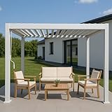 Alu Pergola HWC-N94, Lamellen-Pavillon Terrassenüberdachung, stabiles...
