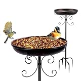 Stehende Vogeltränke für Garten, 90cm Metall Vogelbecken Schüssel, Vintage...
