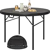 YITAHOME 122cm Runder Klapptisch mit Tragegriff Wetterfest für Outdoor/Indoor,...