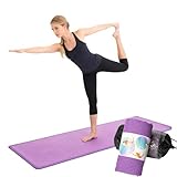 Carreuty Yoga Handtuch rutschfest 183x63cm Yogamatte Anti mit Rutsch Punkte...