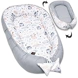 PaLulli Babynest Babynestchen 50x90 cm Babykokon, 2seitig, 100% Baumwolle,...