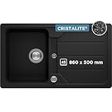 SCHOCK Küchenspüle Formhaus D-100 Onyx 86x50 cm - CRISTALITE® Schwarz mit...
