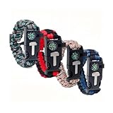 Avagiaforu 4 Stück Überlebensarmband, 5 in 1 Paracord Armband mit Feuerstein +...