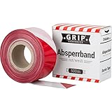 GRIP Eventbasics Absperrband rot-weiß, 500 m x 70 mm, LDPE, Absperrband im...