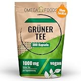 Grüner Tee Kapseln - 300 Grüntee Extrakt Kapseln hochdosiert - 1.000mg pro...