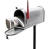 Wiltec Set US Mailbox Silbergrau 180 x 220 x 480 mm, amerikanischer Briefkasten...