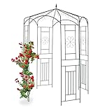 Relaxdays Rosenpavillon Metall, Rankhilfe für Kletterpflanzen, Garten,...