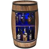 CREATIVE COOPER Weinregal Holz mit LED-Leuchten - Weinschrank Mini Bar - Alkohol...