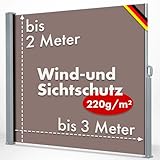 KARAT ALU Seitenmarkise - ausziehbare Markise in Braun - 160 x 300 cm -...