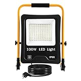 FIVMEN Baustrahler 100W 8500LM LED Strahler Arbeitsleuchte mit Standgestell und...