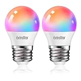 EXTRASTAR Smart Glühbirne E27 G45, Alexa LED WiFi Lampe 2700K-6500K, 4.9W 470LM...