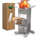 Zentorno® Raketenofen 2024 mit Tragetasche | Outdoor Holzofen aus Edelstahl...