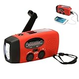 Notfallradio mit 2000mAh Powerbank, Kurbel, Solar, AM/FM & LED Taschenlampe –...