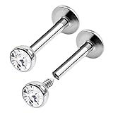 KJM Fashion 2 Stk Chirurgenstahl Labret Monroe 1,2 mm 16 g 8mm 5/16 Monroe...