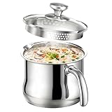 2 Liter Milchtopf Edelstahl Mit Deckel, Milchtopf Doppelwandig, Simmertopf Mit...