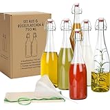 6er Set Bügelflaschen 750ml Glasflaschen mit luftdichtem Bügelverschluss |...