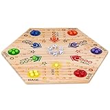 HAKACC Ludo aus Holz,Brettspiele Mensch ärgere Dich Nicht für Doppelseitig...