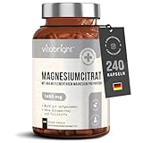 Magnesiumcitrat 1480mg, 240 Magnesium Hochdosiert Kapseln (444mg Elementares...