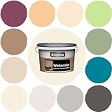Dimensa Wohncolor bunte Wandfarbe creme hell-beige 2,5 Liter, Vanille creme...