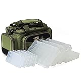 Croch Angeltasche mit Angelkoffer inkl. 8 Tackle Boxen für Angelgeräte und...